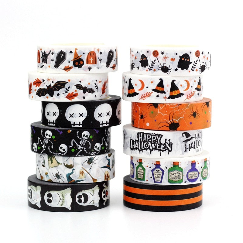 Haunted Houses' Spooky Halloween Witchy Washi Tape Designed by