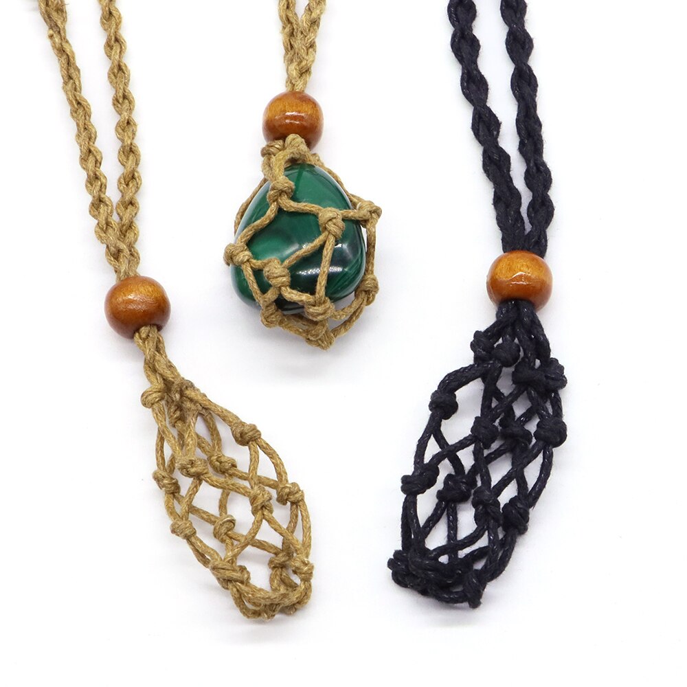Crystal Stone Holder Necklace,Adjustable Crystal Cage Necklace