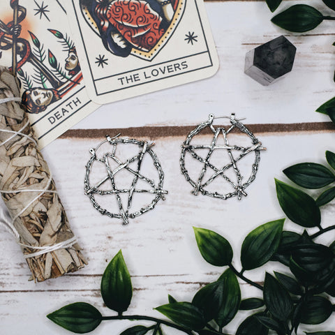 Pentagram Hoop Earrings