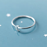 Simple Silver Moon Ring
