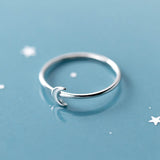 Simple Silver Moon Ring