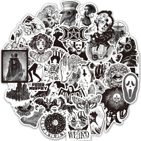Gothic Back and White Stickers