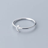 Simple Silver Moon Ring