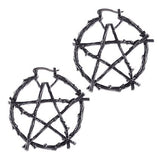 Pentagram Hoop Earrings